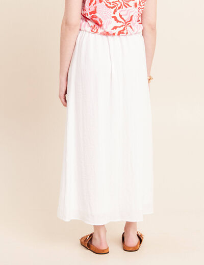 Jupe doubl&eacute;e ecru femme