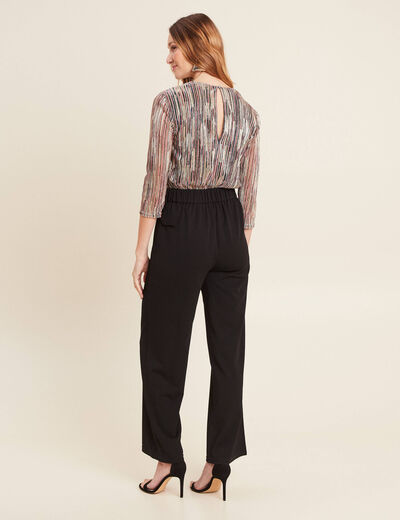 Combinaison pantalon pailletée rose femme