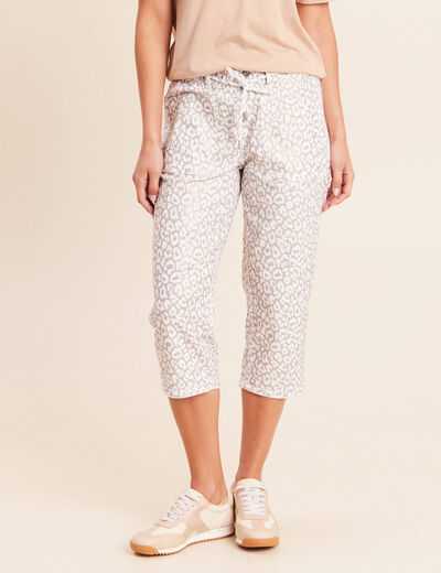 Pantacourt r&eacute;versible boyfriend blanc femme