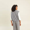 Bomber sans manches bas resserr&eacute; gris femme