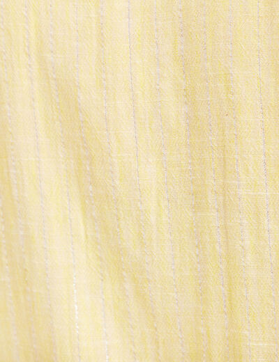Blouse manches courtes fluide jaune clair femme