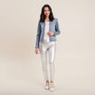 Veste boutonnée denim double stone femme