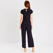 Combinaison pantalon ceinturée noir femme