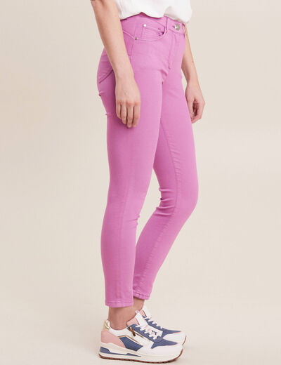 Pantalon léger taille standard 7/8ème mauve femme