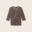 T-shirt manches 3/4 noir femme