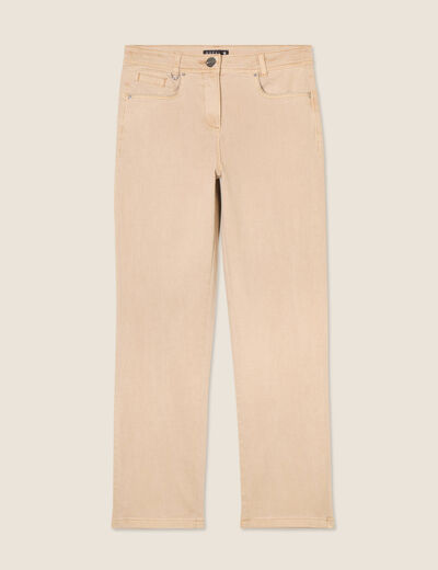 Jean droit 7/8ème denim beige femme