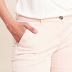 Pantalon coupe chino taille bascul&eacute;e rose poudr&eacute;e femme