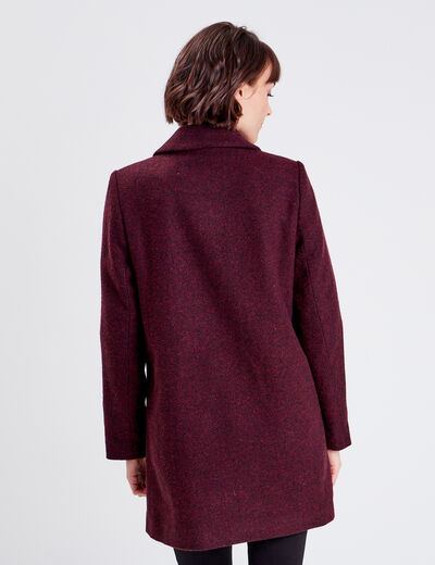 Manteau évasé boutonné noir femme