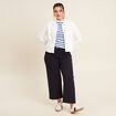 Pantalon coupe large &agrave; pinces bleu fonc&eacute; femme