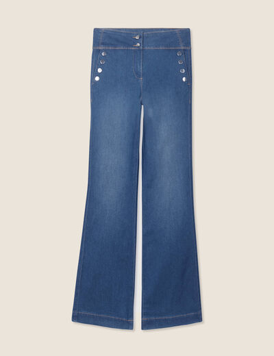 Jean bootcut taille haute denim stone femme