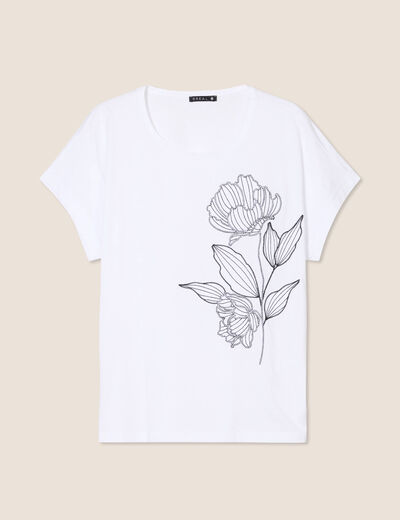 T-shirt manches courtes blanc femme