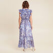 Robe longue portefeuille bleu femme