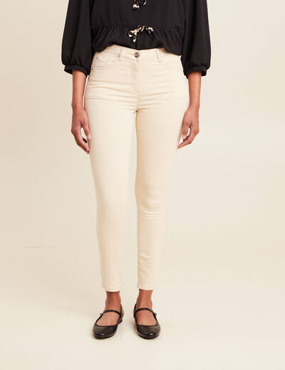 Pantalon léger taille standard 7/8ème ivoire femme