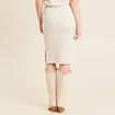 Jupe tricot longue tube ecru femme