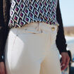 Pantalon ajusté ivoire femme