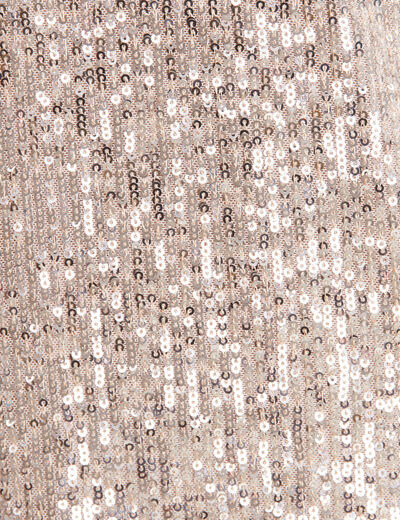 Robe évasée sequins couleur or femme