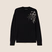 Pull col montant manches longues strass noir femme