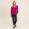 Blouse manches 3/4 violet femme
