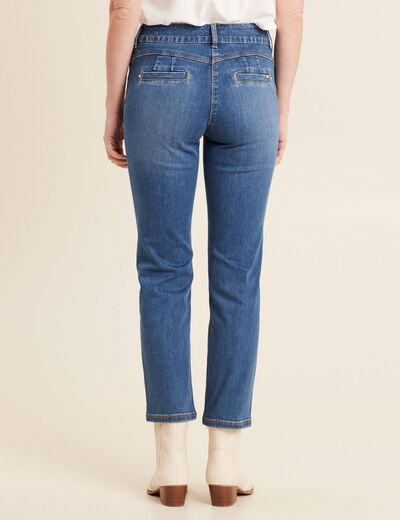 Jean droit 7/8ème à pont denim stone femme