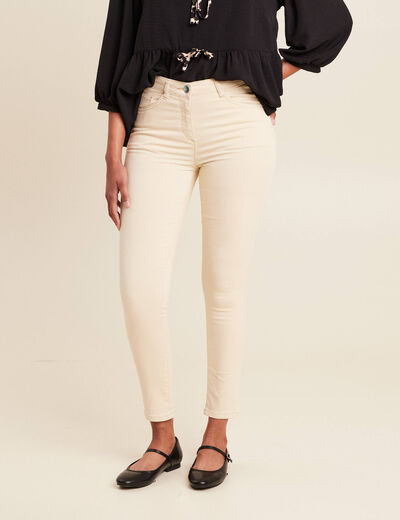 Pantalon léger taille standard 7/8ème ivoire femme