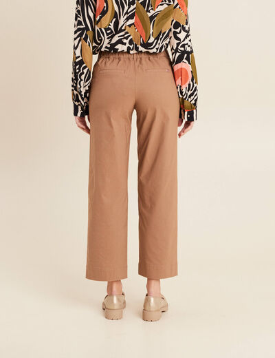 Pantalon large 7/8ème marron femme