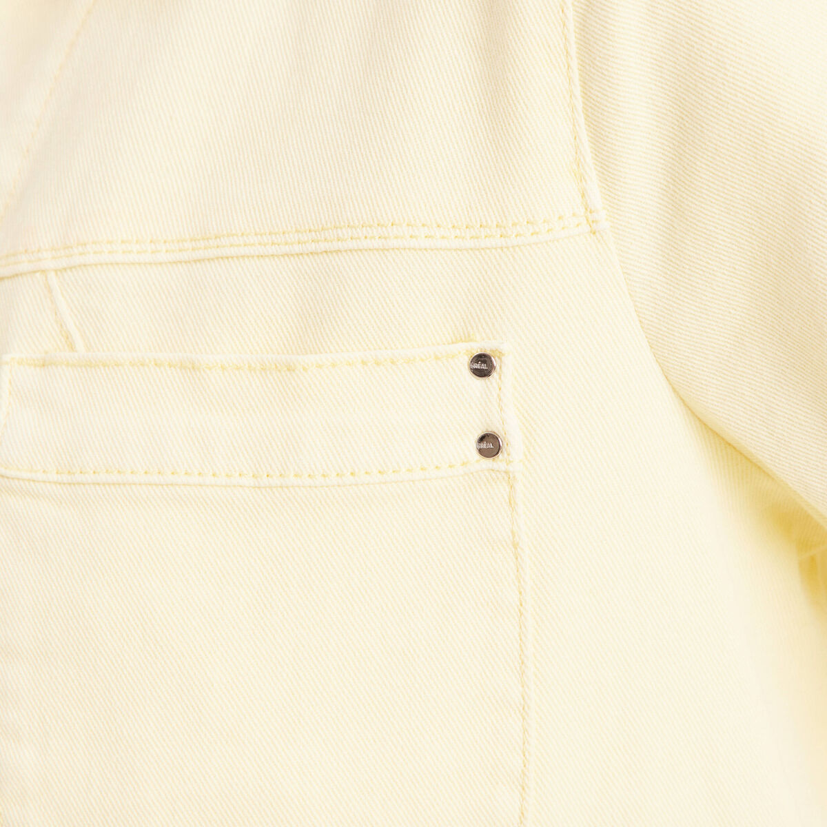 Veste boutonnée en jean jaune clair femme