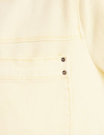 Veste boutonnée en jean jaune clair femme