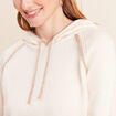 Sweat droit long &agrave; capuche ecru femme