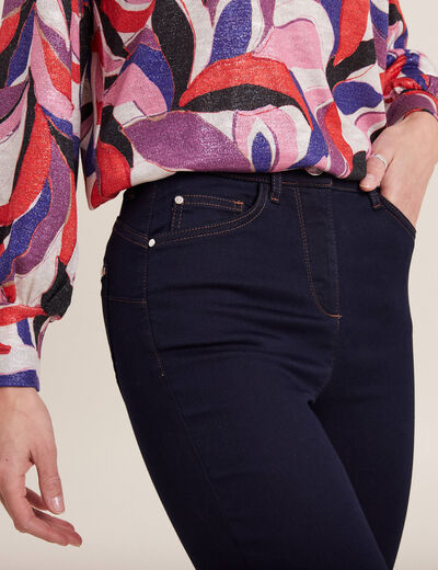 Jeans léger taille haute 7/8ème denim brut femme