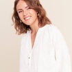 Blouse ample manches longues fluide ecru femme