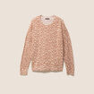 Pull droit col rond manches longues marron femme