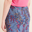 Jupe droite r&eacute;versible bleu femme