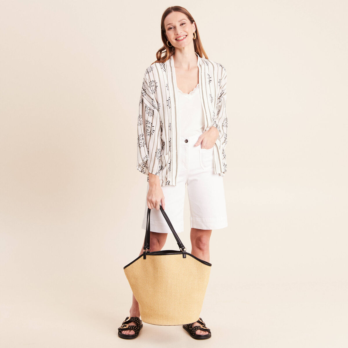 Kimono avec poches vert clair femme