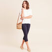 Pantacourt magique Le L&eacute;ger coupe droite bleu marine femme