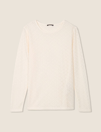 T-shirt manches longues ecru femme