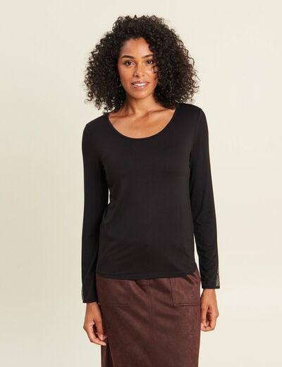 T-shirt manches longues noir femme