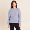 Pull manches longues ajour&eacute; denim snow gris femme