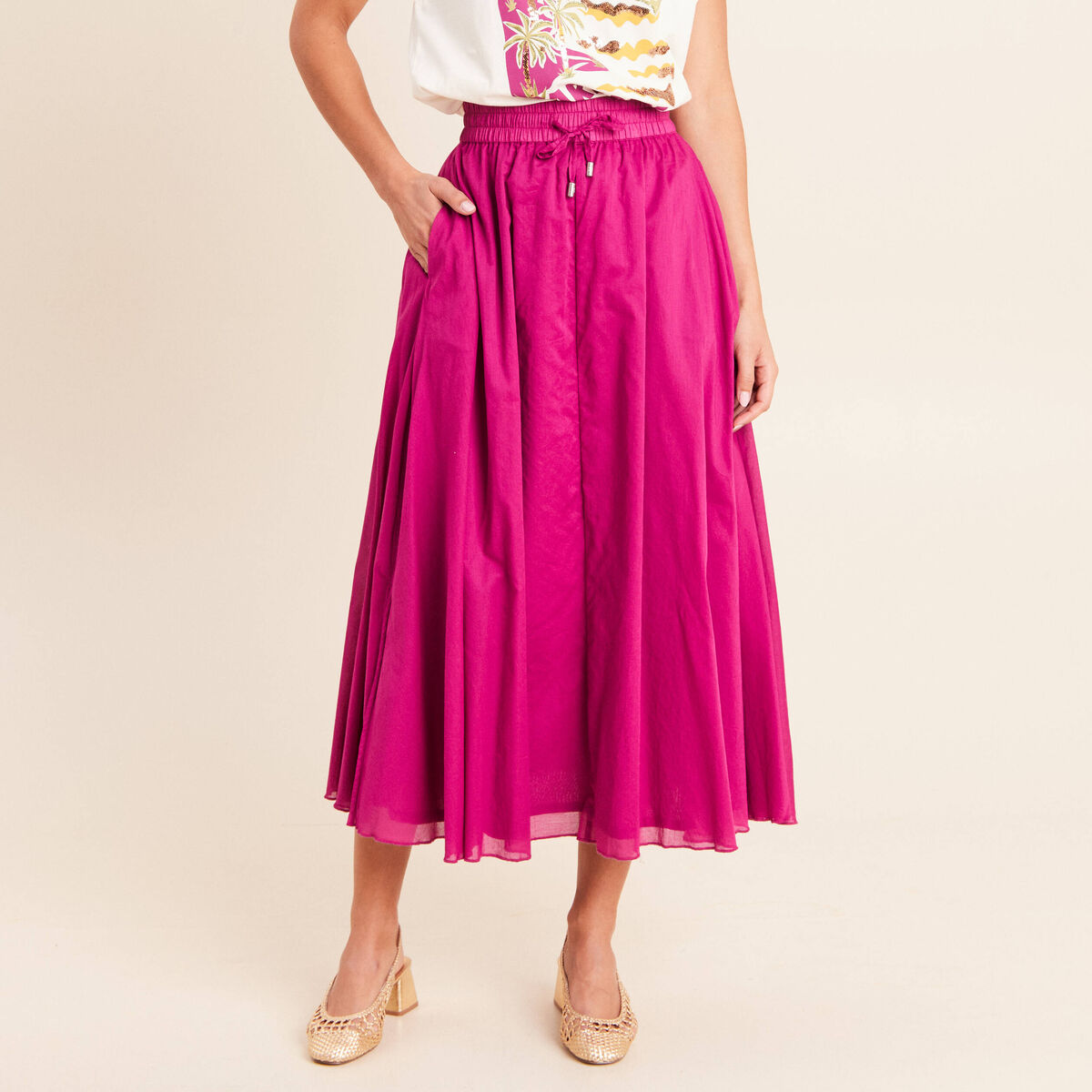 Jupon doubl&eacute; taille standard violet clair femme