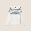 Pull col rond ecru femme
