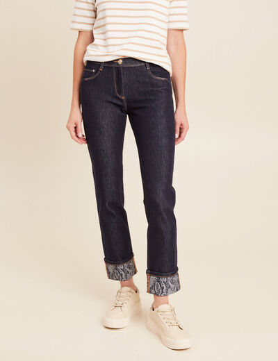 Jean ajusté taille standard denim brut femme
