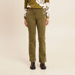 Pantalon coupe bootcut &agrave; pont vert olive femme