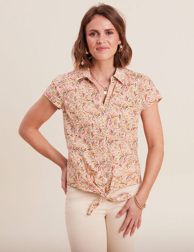 Chemise manches courtes multicolore femme