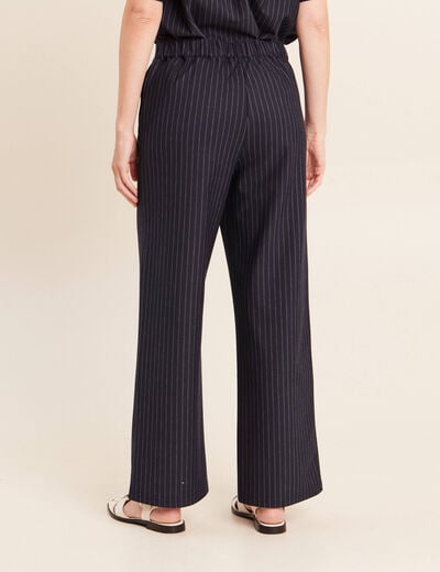 Pantalon large 7/8&egrave;me bleu femme