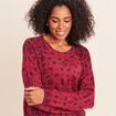 Pull col rond bordeaux femme