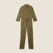 Combinaison pantalon zippée vert olive femme