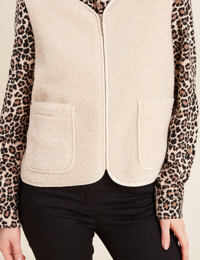 Gilet sans manches ecru femme