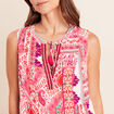 Robe courte &eacute;vas&eacute;e col tunisien rose femme