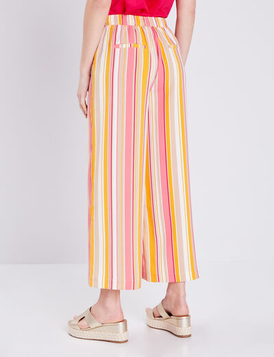 Pantalon flou avec boutons multicolore femme