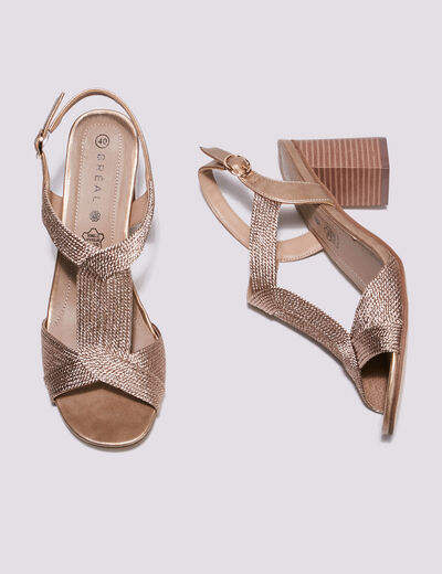 Sandales à talons bottiers rose clair femme