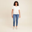 Jean ajusté taille haute denim double stone femme